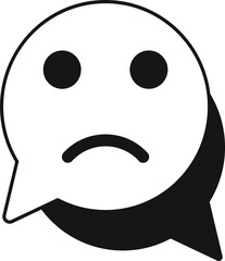 Dislike chat icon simple vector. Social media. Negative person