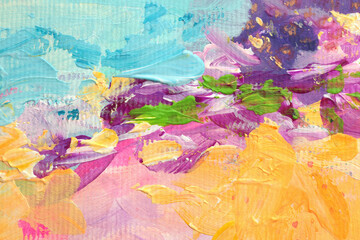 Modern oil and Acrylic smear blot painting wall. Abstract texture color stain brushstroke background. Contemporary art.