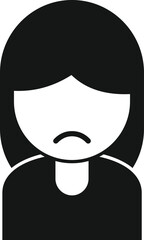 Sad dislike person icon simple vector. Social media. Negative facebook