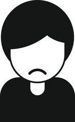 Sad person icon simple vector. Negative business. Social media