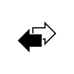  Isolated vector horizontal exchange arrows icon image on a white background.