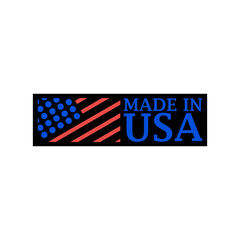 Made in USA label. Product manufactured in the United States of America icon patriotic signs.