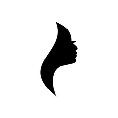 Woman face profile, beauty continuous line. Girl silhouette