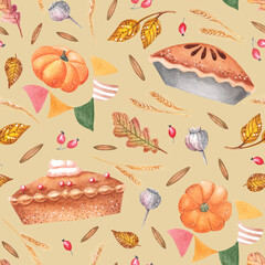 Pattern with pumpkin pies