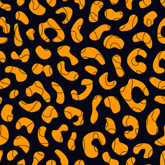 Handdrawn seamless pattern. Scribble lines motif. Scrawl doodle print. Freehand linear texture. Modern sketch background. Hand drawn amorphous spots wallpaper