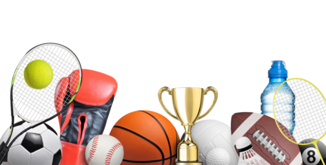 Set of sport items isolated