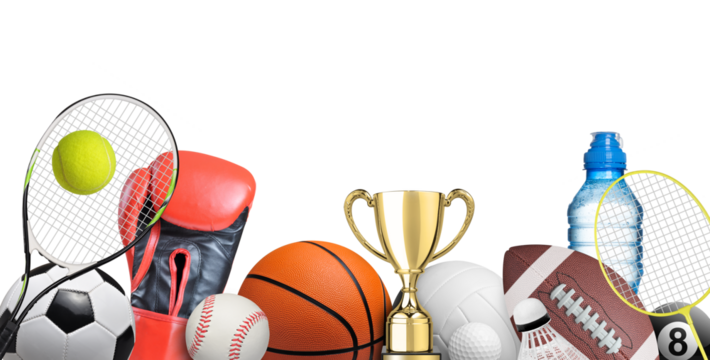 Set of sport items isolated