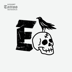 Alphabet E Skull Logo