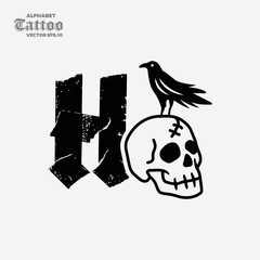 Alphabet H Skull Logo