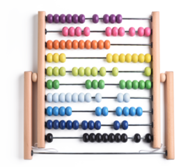 Close up abacus wooden isolated with shadow