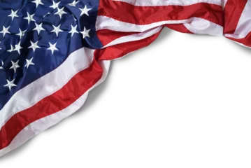 Closeup ruffled American flag isolated © chones