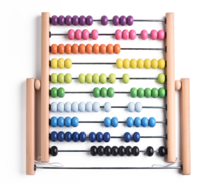 Close up abacus wooden isolated with shadow