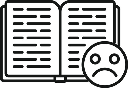 recommend clip art: Dislike book icon outline vector. Social media. Negative person