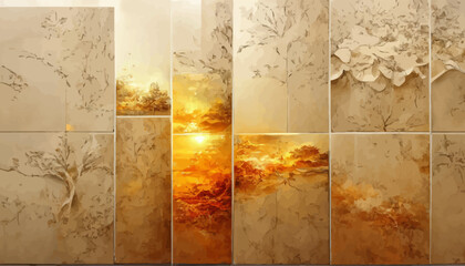 digital wall tiles decor panel for interior home, background
