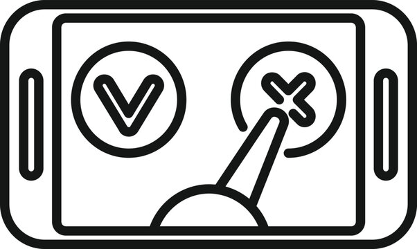 recommend clip art: Dislike icon outline vector. Social media. Negative feedback