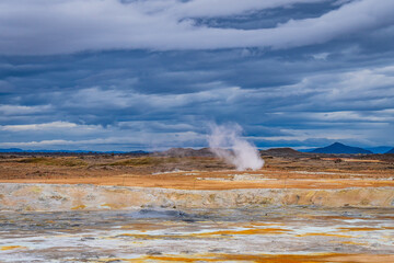 Landscape of the Hverir geothermal zone (Iceland)