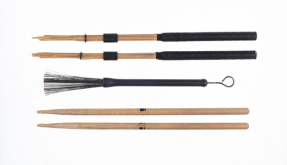 musical drumsticks isolated on white background