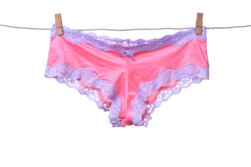 Women's panties hanging on rope
