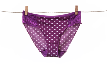 Women's panties hanging on rope