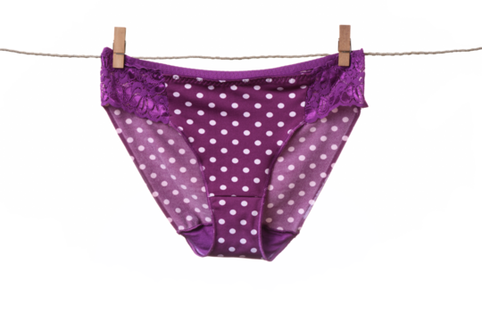 Women's panties hanging on rope