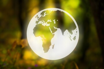 Obraz na płótnie Canvas World's globe on green nature background