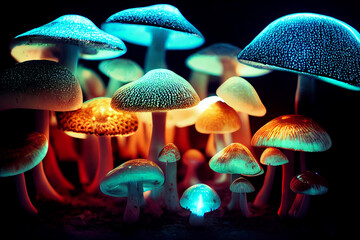Mushroom Wallpaper ,Fantasy Wallpaper, 4K, Mushroom Light, Fantasy Mushroom, Jungle, Forest Mushroom, Jungle Background,