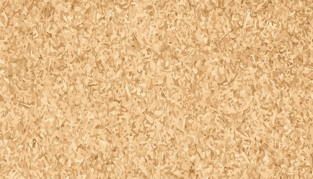 Realistic sawdust compression sheet texture. OSB 3d panel shape. Plywood natural construction background. Brown roofing board. Beige tree particles, horizontal banner. Laminate dry wall construction