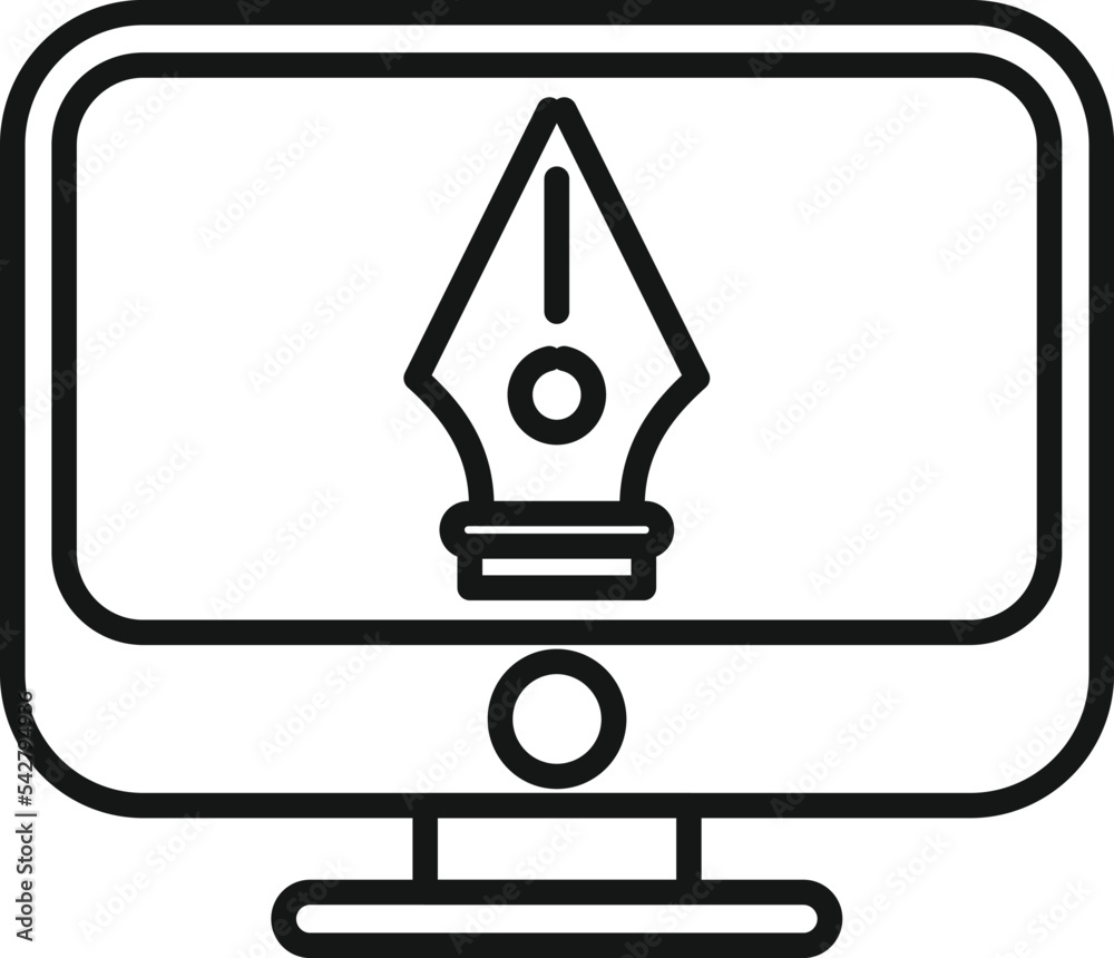 Poster draw redesign icon outline vector. web ui. app content