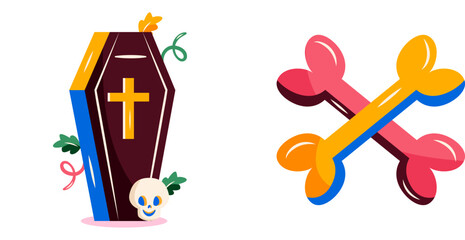 Isolated Vampire coffin Halloween season Vector