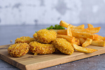 chicken nuggets with fries