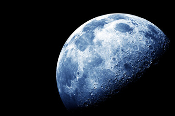 Beautiful moon on a dark background. Elements of this image furnished by NASA