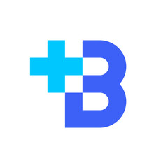 Obraz premium Letter B plus medical logo design