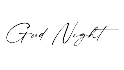 good night handwriting lettering vintage