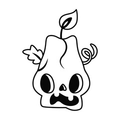 ISolated scary candle icon Halloween season Vector