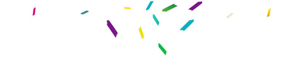 Color Confetti Top Vector White Panoramic