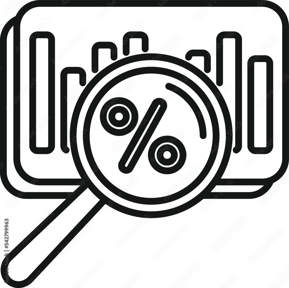 Sticker Percent market segmentation icon outline vector. Segment target. Chart share