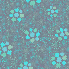 a picture of a variety of winter luminous snowflakes collected in balls