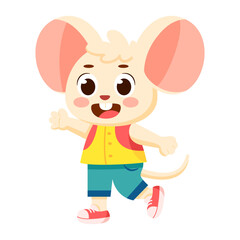 Isolated happy male mouse character Vector