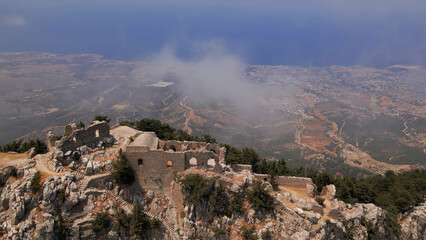 Obraz premium Buffavento Castle with sea view in Kyrenia, North Cyprus