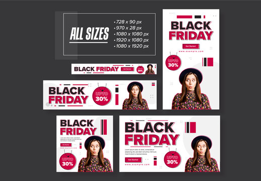 Sale Web Banner Layout with Black Friday Web Sale Banners