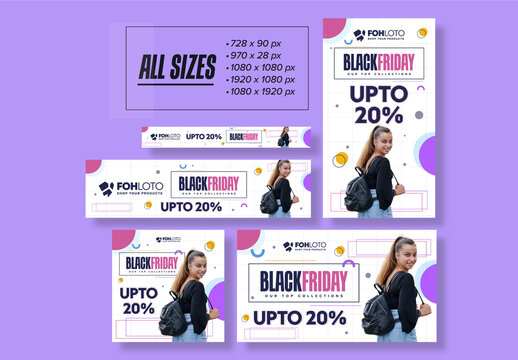 Black Friday Modern Web Banner Ads Design Layout
