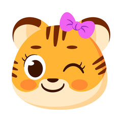 Isolated cute tiger avatar character Vector