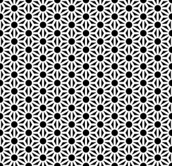 Abstract Seamless Geometric Black and White Pattern.