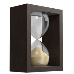 3d rendering illustration of a decorative hourglass