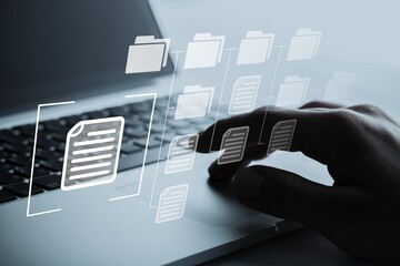 Business developer using laptop computer. Project management concept