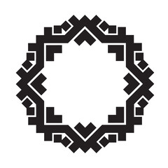 Obraz premium monogram geometric circle pattern celtic maze ornament. tribal tattoo