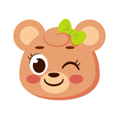 Isolated cute bear avatar character Vector