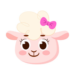 Isolated cute sheep avatar character Vector