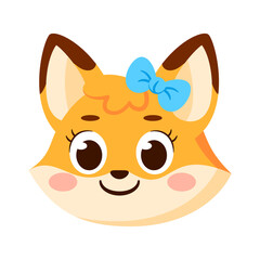 Isolated cute fox avatar character Vector