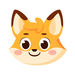 Isolated cute fox avatar character Vector